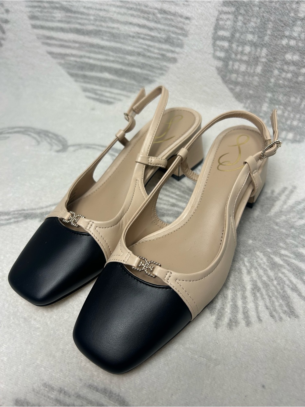 Sam Edelman Tarra 2 Women's Slingback Heel Summer Sand/Black Sz 5.5